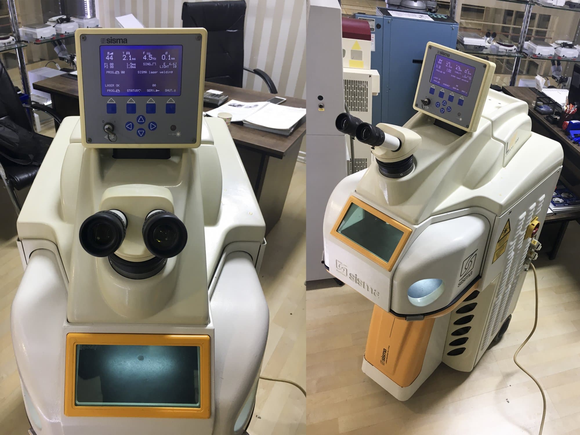 Čelní pohled na Sisma LM 500 stroj