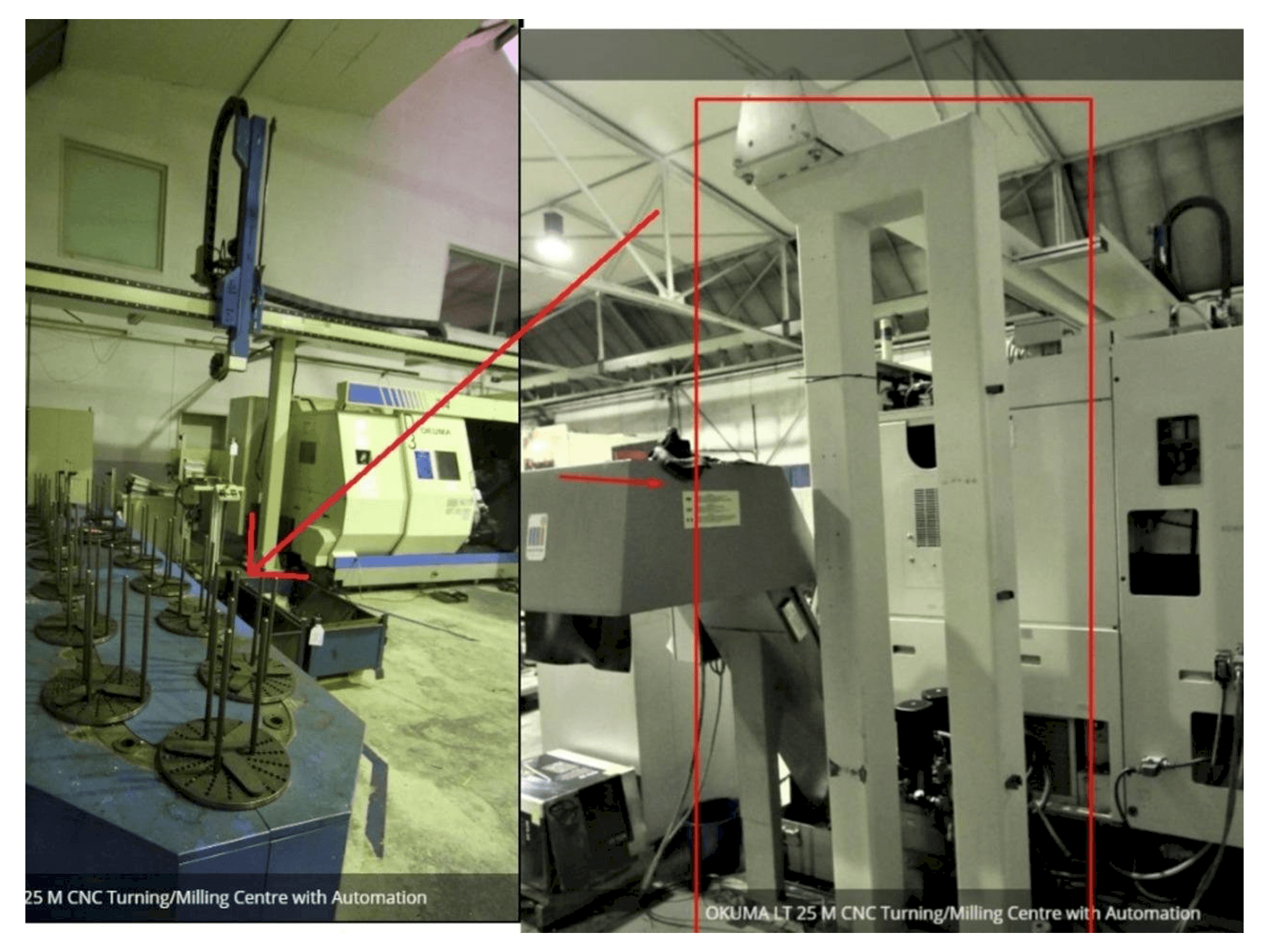 Čelní pohled na Okuma LT 25 M stroj