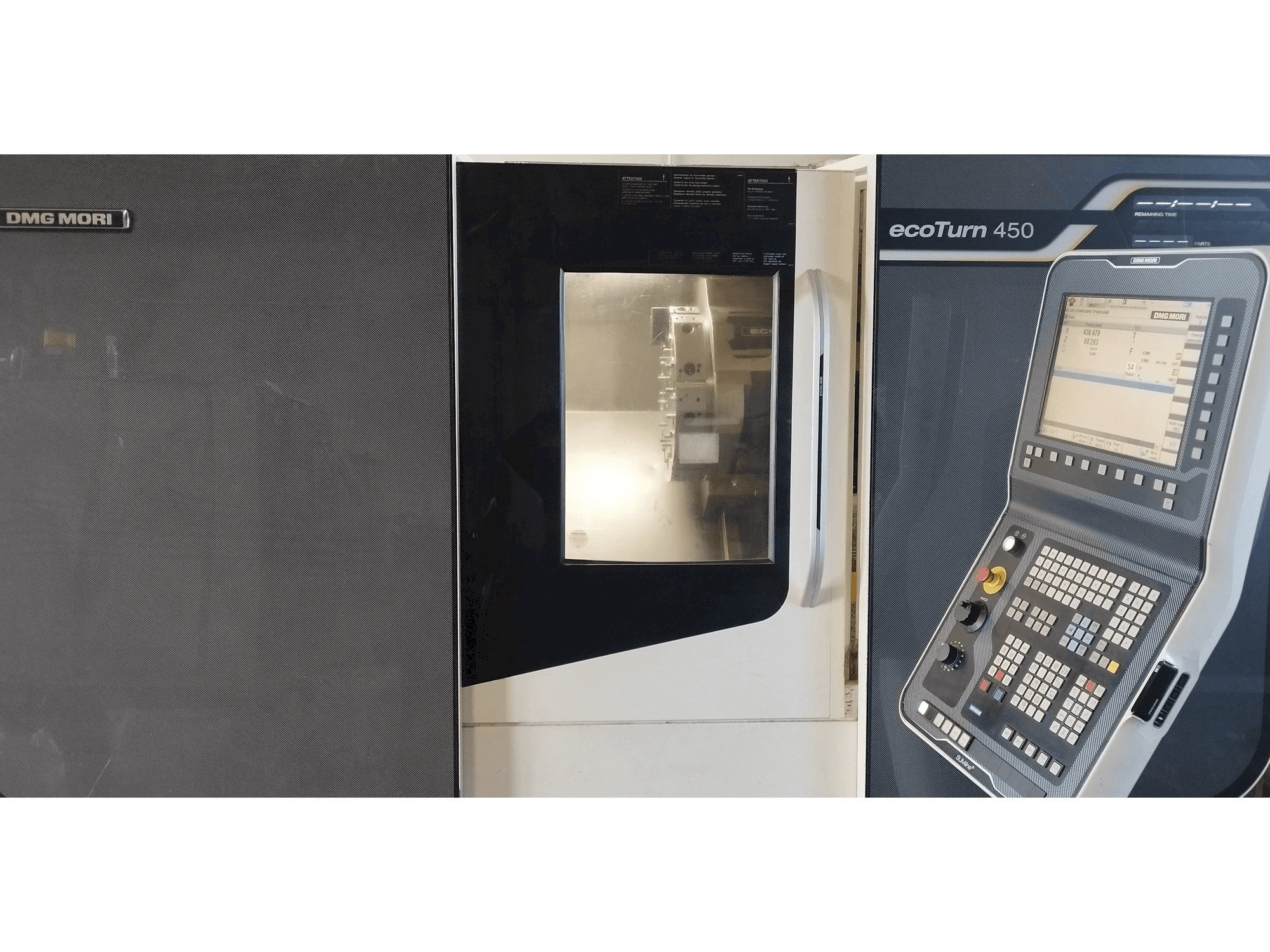 Čelní pohled na DMG MORI EcoTurn 450 stroj
