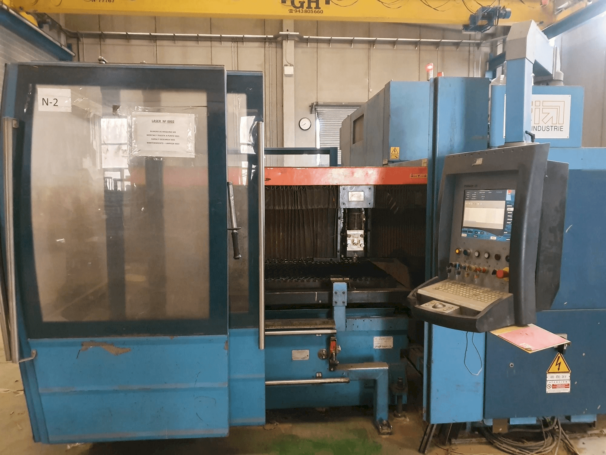 Čelní pohled na Prima Industrie Platino 1530HS stroj