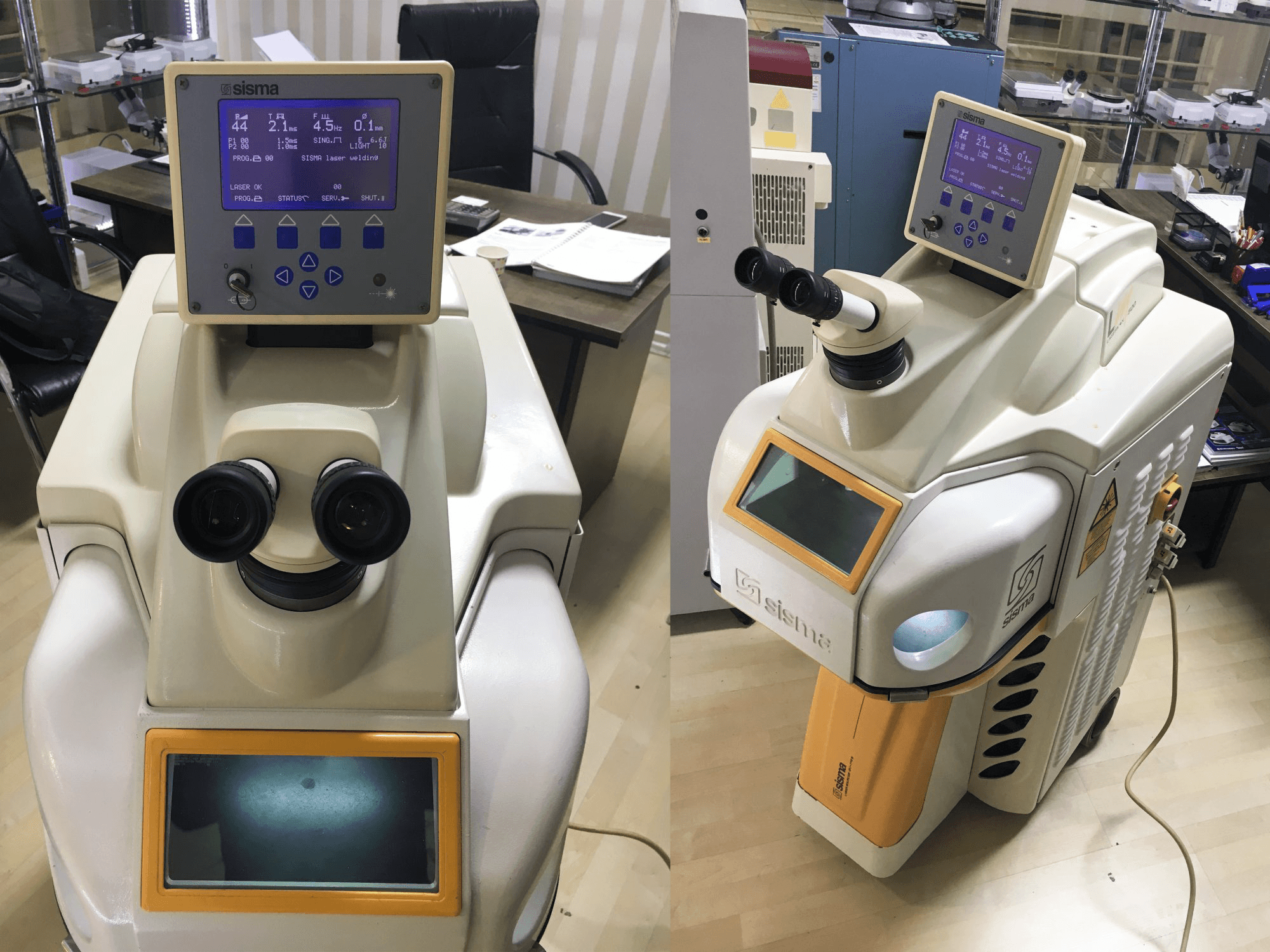 Čelní pohled na Sisma LM 500 stroj