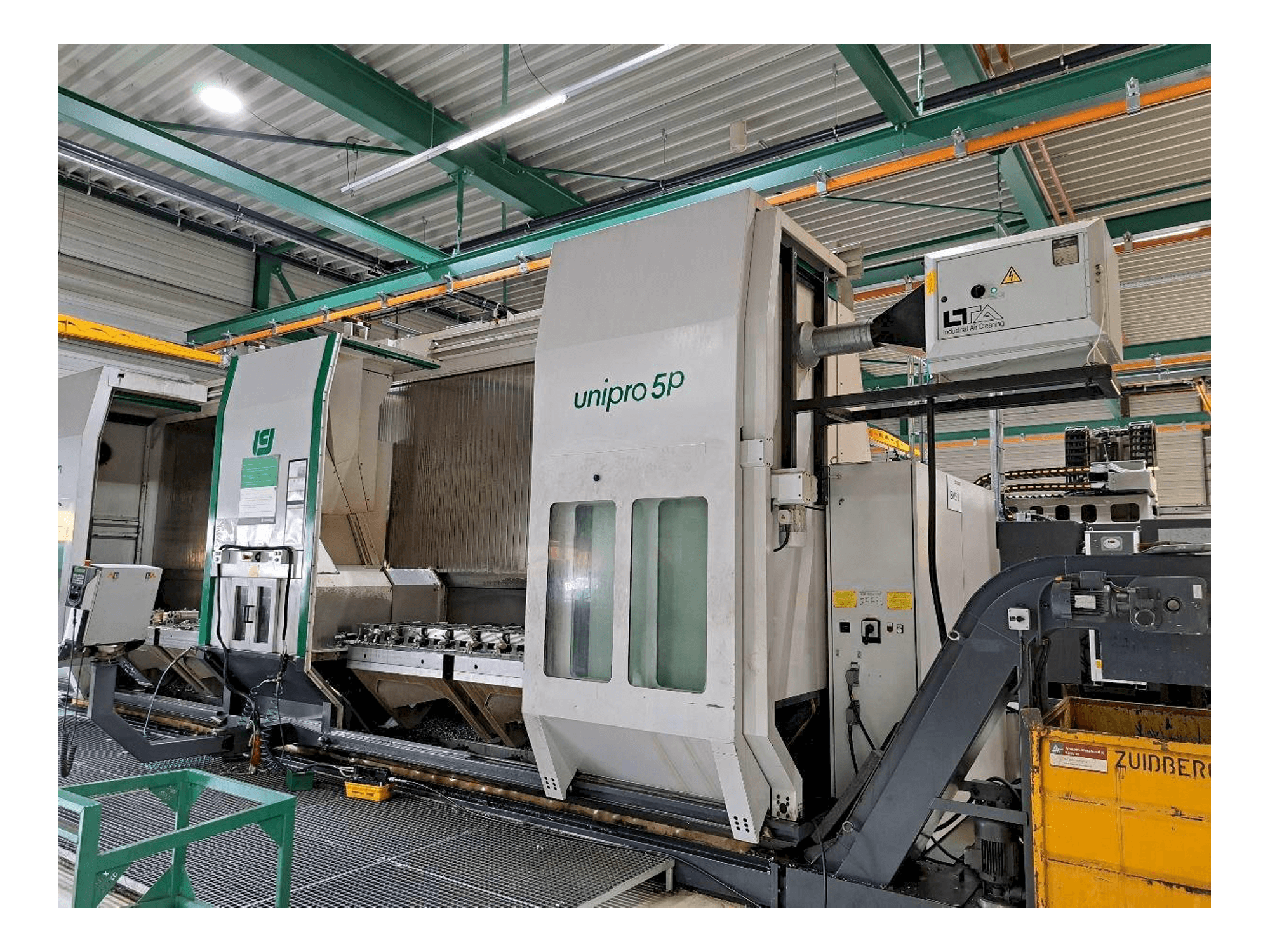 Čelní pohled na Unisign Unipro 5P stroj