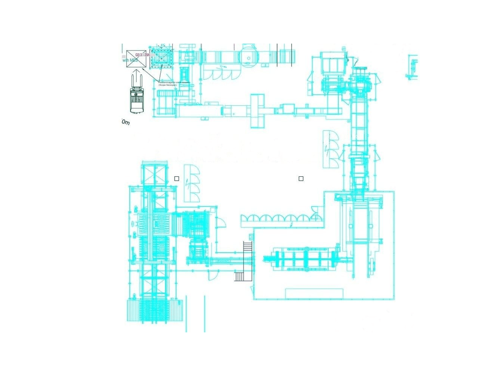 Čelní pohled na TORWEGGE TG2 Parquet production line stroj