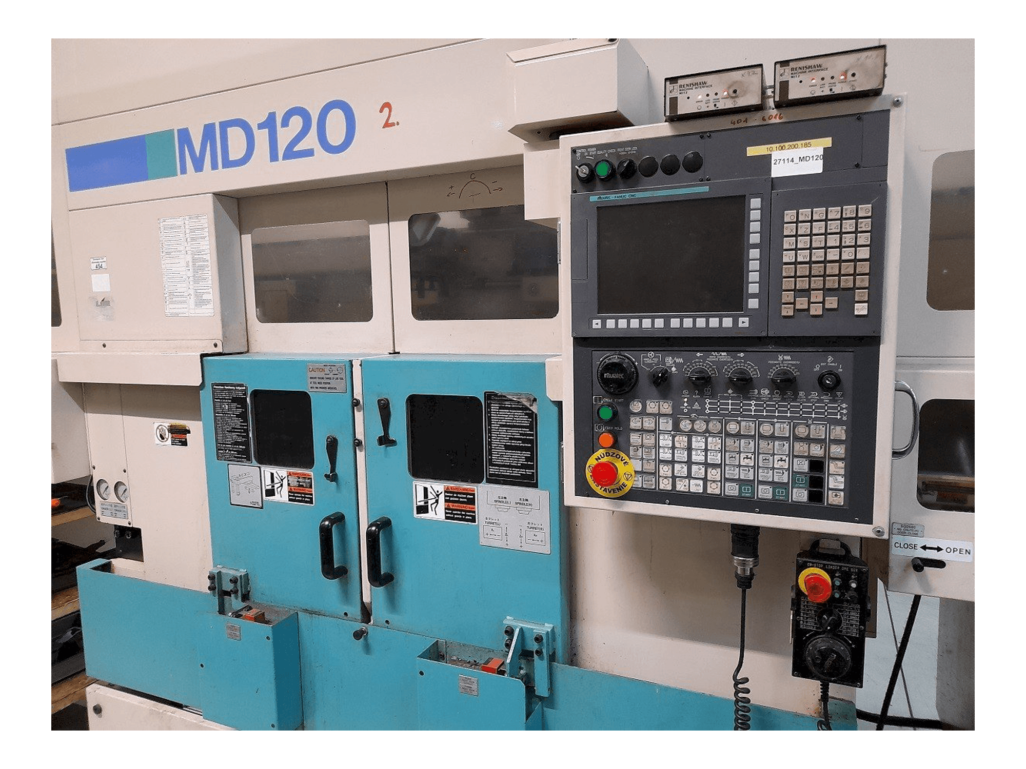 Čelní pohled na Muratec MD120 + MS60 stroj