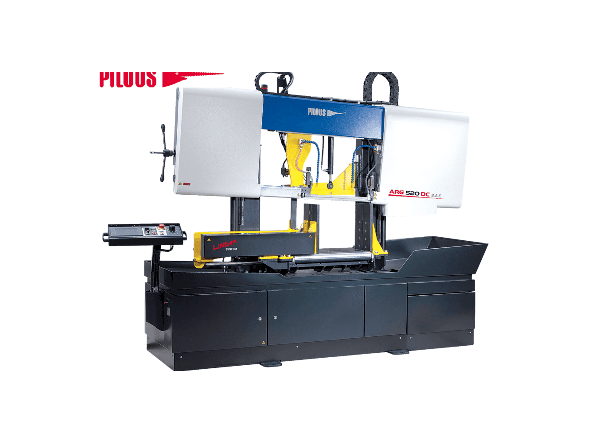 Čelní pohled na Pilous ARG 520 DC stroj